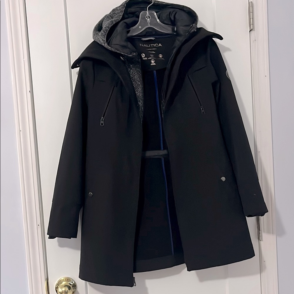 Nautica Women's Black Hooded Jacket